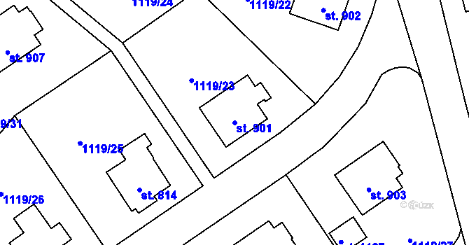 Parcela st. 901 v KÚ Rtyně v Podkrkonoší, Katastrální mapa