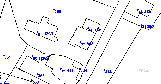 Parcela st. 955 v KÚ Rtyně v Podkrkonoší, Katastrální mapa