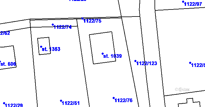 Parcela st. 1039 v KÚ Rtyně v Podkrkonoší, Katastrální mapa