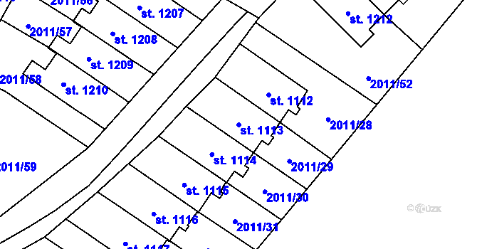 Parcela st. 1113 v KÚ Rtyně v Podkrkonoší, Katastrální mapa