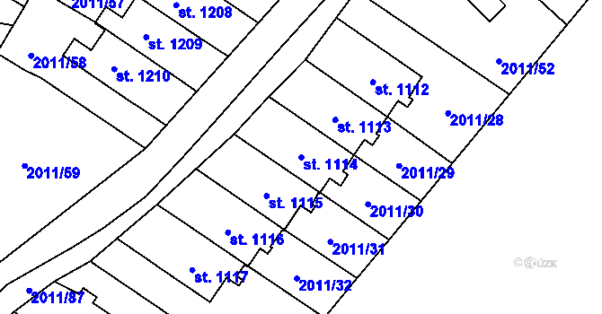 Parcela st. 1114 v KÚ Rtyně v Podkrkonoší, Katastrální mapa