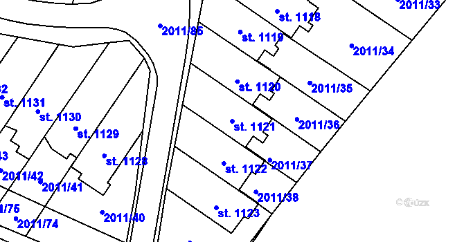 Parcela st. 1121 v KÚ Rtyně v Podkrkonoší, Katastrální mapa