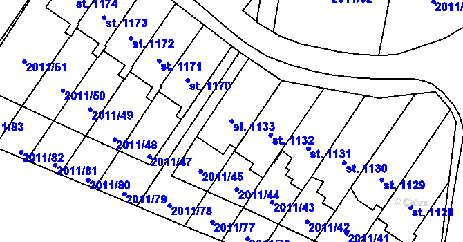 Parcela st. 1133 v KÚ Rtyně v Podkrkonoší, Katastrální mapa