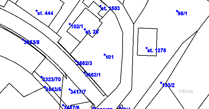 Parcela st. 101 v KÚ Rtyně v Podkrkonoší, Katastrální mapa
