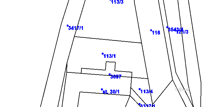 Parcela st. 113/1 v KÚ Rtyně v Podkrkonoší, Katastrální mapa