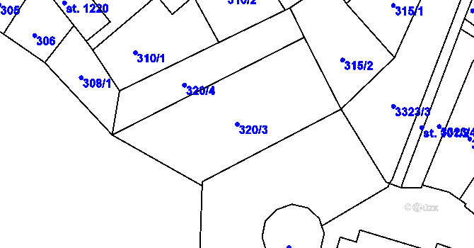 Parcela st. 320/3 v KÚ Rtyně v Podkrkonoší, Katastrální mapa