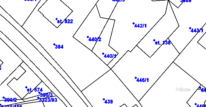 Parcela st. 440/1 v KÚ Rtyně v Podkrkonoší, Katastrální mapa