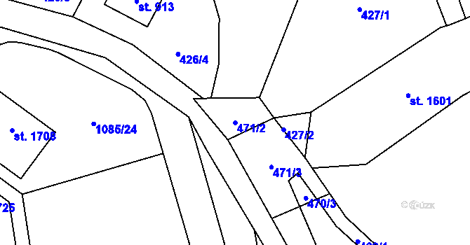 Parcela st. 471/2 v KÚ Rtyně v Podkrkonoší, Katastrální mapa
