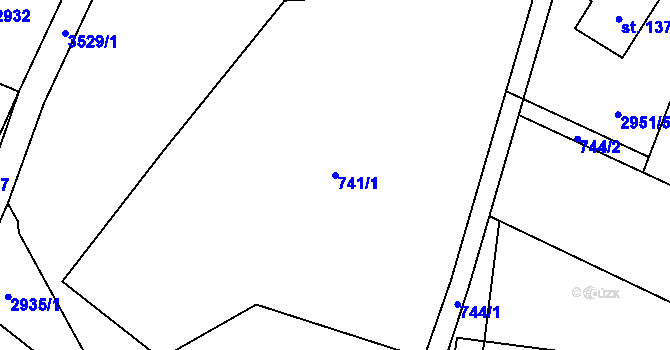 Parcela st. 741/1 v KÚ Rtyně v Podkrkonoší, Katastrální mapa
