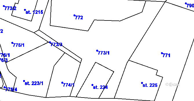 Parcela st. 773/1 v KÚ Rtyně v Podkrkonoší, Katastrální mapa