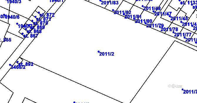 Parcela st. 2011/2 v KÚ Rtyně v Podkrkonoší, Katastrální mapa