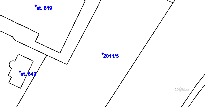 Parcela st. 2011/5 v KÚ Rtyně v Podkrkonoší, Katastrální mapa