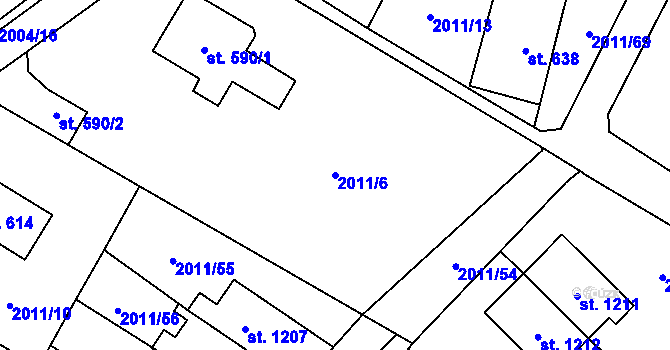 Parcela st. 2011/6 v KÚ Rtyně v Podkrkonoší, Katastrální mapa