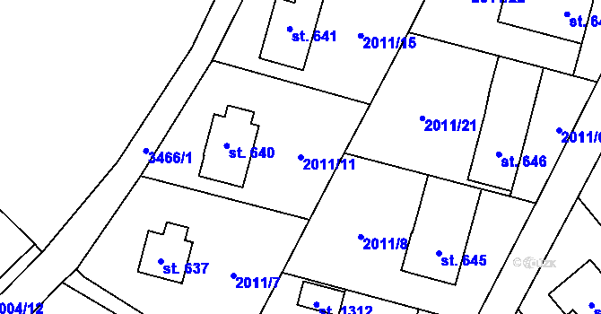 Parcela st. 2011/11 v KÚ Rtyně v Podkrkonoší, Katastrální mapa