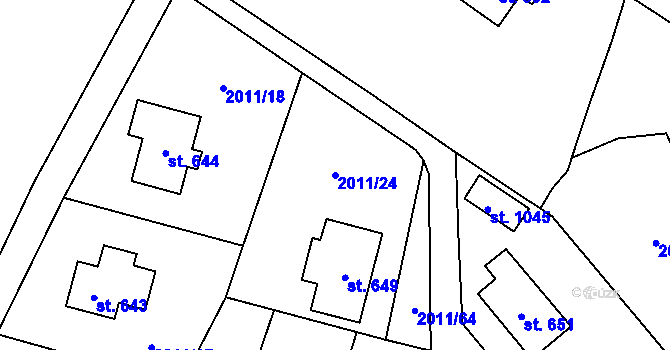 Parcela st. 2011/24 v KÚ Rtyně v Podkrkonoší, Katastrální mapa