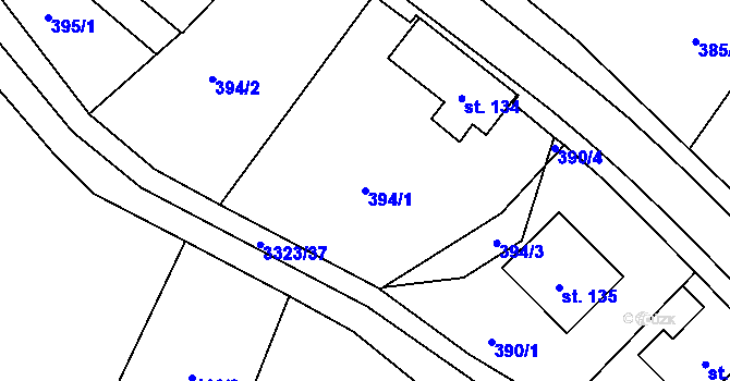 Parcela st. 394/1 v KÚ Rtyně v Podkrkonoší, Katastrální mapa