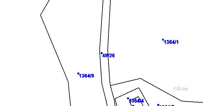 Parcela st. 49/26 v KÚ Rtyně v Podkrkonoší, Katastrální mapa