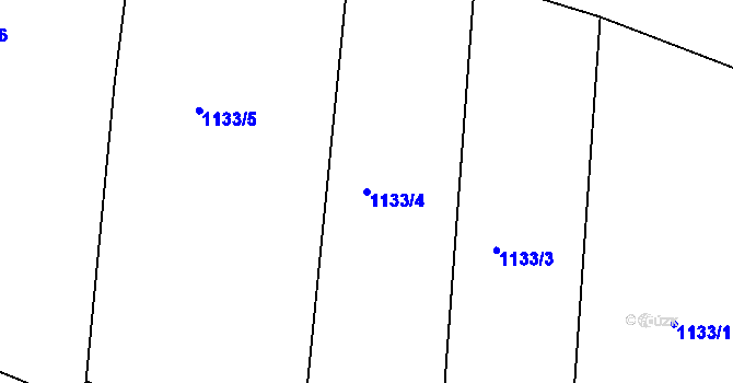 Parcela st. 1133/4 v KÚ Rtyně v Podkrkonoší, Katastrální mapa