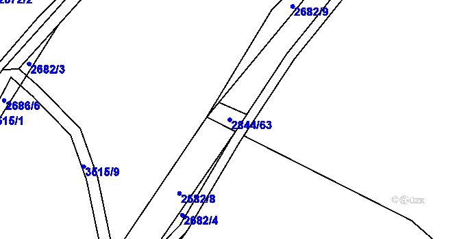 Parcela st. 2844/63 v KÚ Rtyně v Podkrkonoší, Katastrální mapa