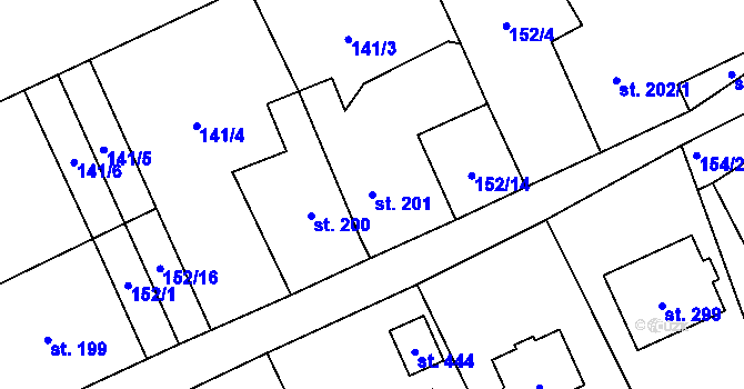 Parcela st. 201 v KÚ Ruda u Nového Strašecí, Katastrální mapa