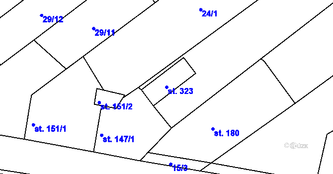 Parcela st. 323 v KÚ Ruda u Nového Strašecí, Katastrální mapa