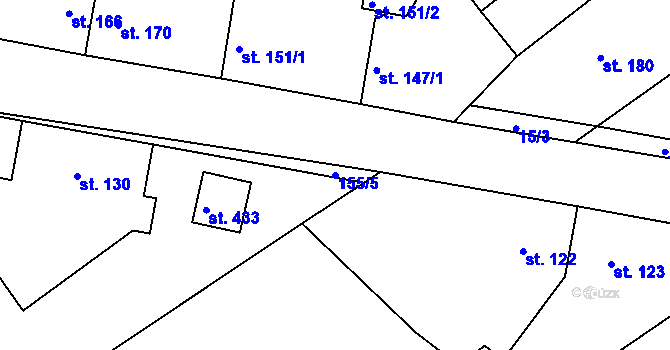 Parcela st. 155/5 v KÚ Ruda u Nového Strašecí, Katastrální mapa