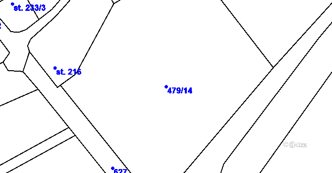 Parcela st. 479/14 v KÚ Ruda u Nového Strašecí, Katastrální mapa