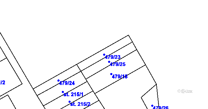Parcela st. 479/23 v KÚ Ruda u Nového Strašecí, Katastrální mapa