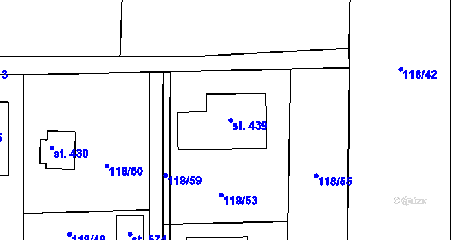 Parcela st. 439 v KÚ Ruda u Nového Strašecí, Katastrální mapa