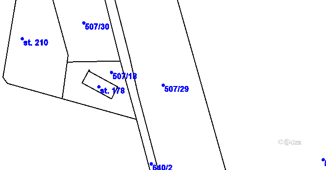 Parcela st. 507/29 v KÚ Ruda u Nového Strašecí, Katastrální mapa