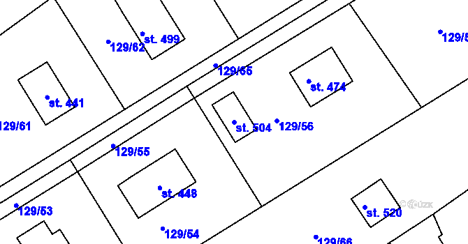 Parcela st. 504 v KÚ Ruda u Nového Strašecí, Katastrální mapa