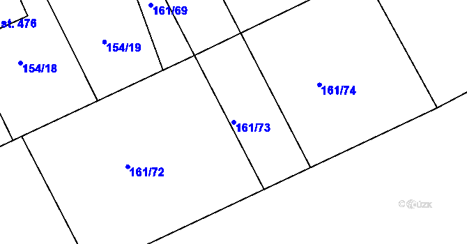 Parcela st. 161/73 v KÚ Ruda u Nového Strašecí, Katastrální mapa