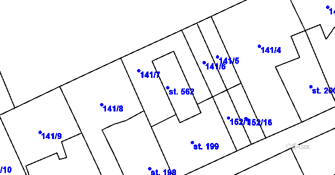 Parcela st. 562 v KÚ Ruda u Nového Strašecí, Katastrální mapa