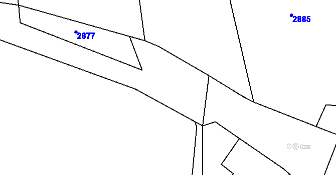 Parcela st. 621/25 v KÚ Ruda u Velkého Meziříčí, Katastrální mapa