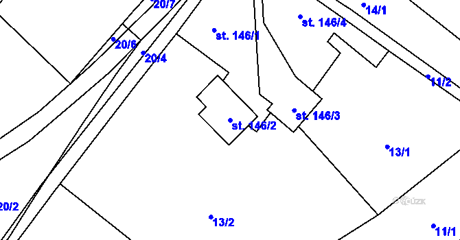 Parcela st. 146/2 v KÚ Ruda u Rýmařova, Katastrální mapa