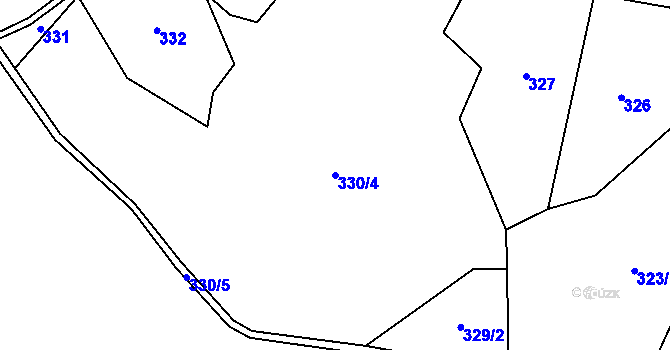 Parcela st. 330/4 v KÚ Hostice, Katastrální mapa