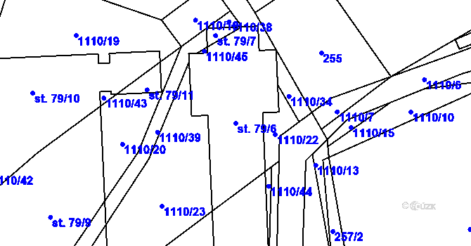 Parcela st. 79/6 v KÚ Hostice, Katastrální mapa
