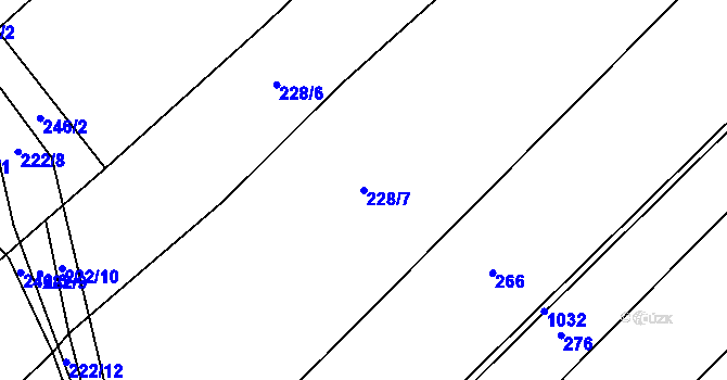 Parcela st. 228/7 v KÚ Hostice, Katastrální mapa