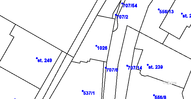 Parcela st. 44/1 v KÚ Ruda nad Moravou, Katastrální mapa