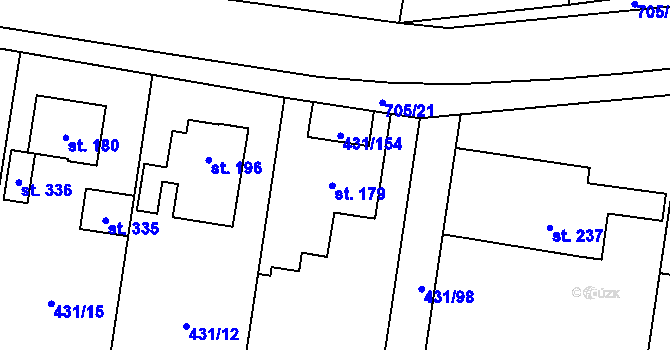 Parcela st. 179 v KÚ Ruda nad Moravou, Katastrální mapa