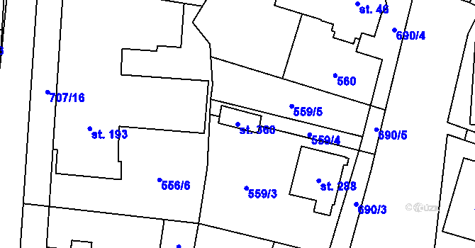 Parcela st. 360 v KÚ Ruda nad Moravou, Katastrální mapa