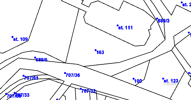 Parcela st. 163 v KÚ Ruda nad Moravou, Katastrální mapa