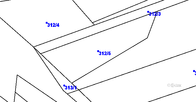 Parcela st. 312/5 v KÚ Ruda nad Moravou, Katastrální mapa