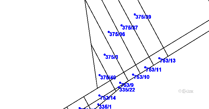 Parcela st. 375/3 v KÚ Ruda nad Moravou, Katastrální mapa