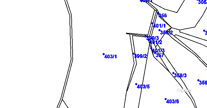 Parcela st. 403/1 v KÚ Ruda nad Moravou, Katastrální mapa