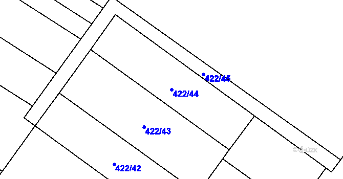 Parcela st. 422/44 v KÚ Ruda nad Moravou, Katastrální mapa