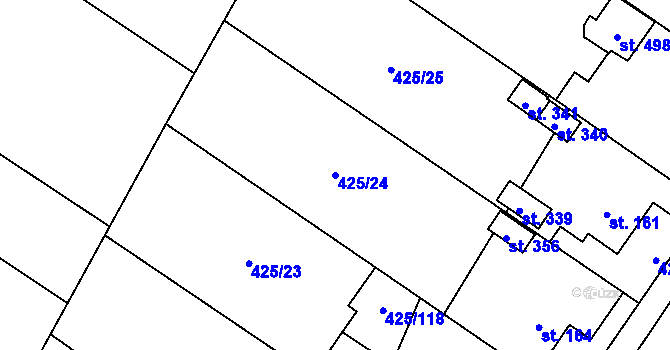 Parcela st. 425/24 v KÚ Ruda nad Moravou, Katastrální mapa