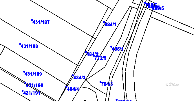 Parcela st. 772 v KÚ Ruda nad Moravou, Katastrální mapa