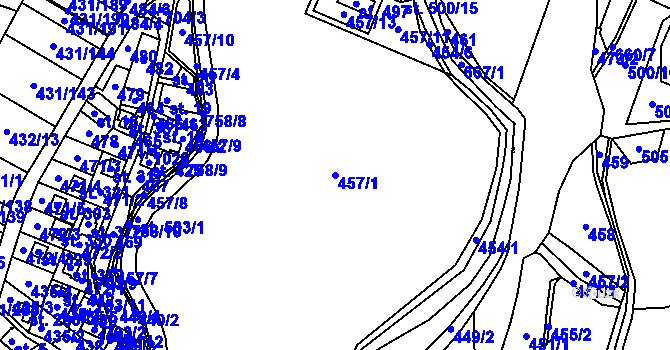 Parcela st. 457/1 v KÚ Ruda nad Moravou, Katastrální mapa