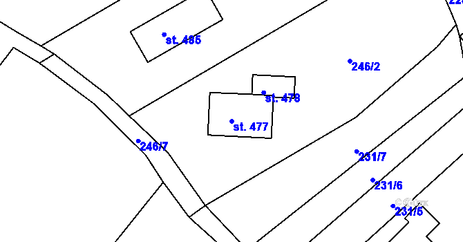 Parcela st. 477 v KÚ Ruda nad Moravou, Katastrální mapa